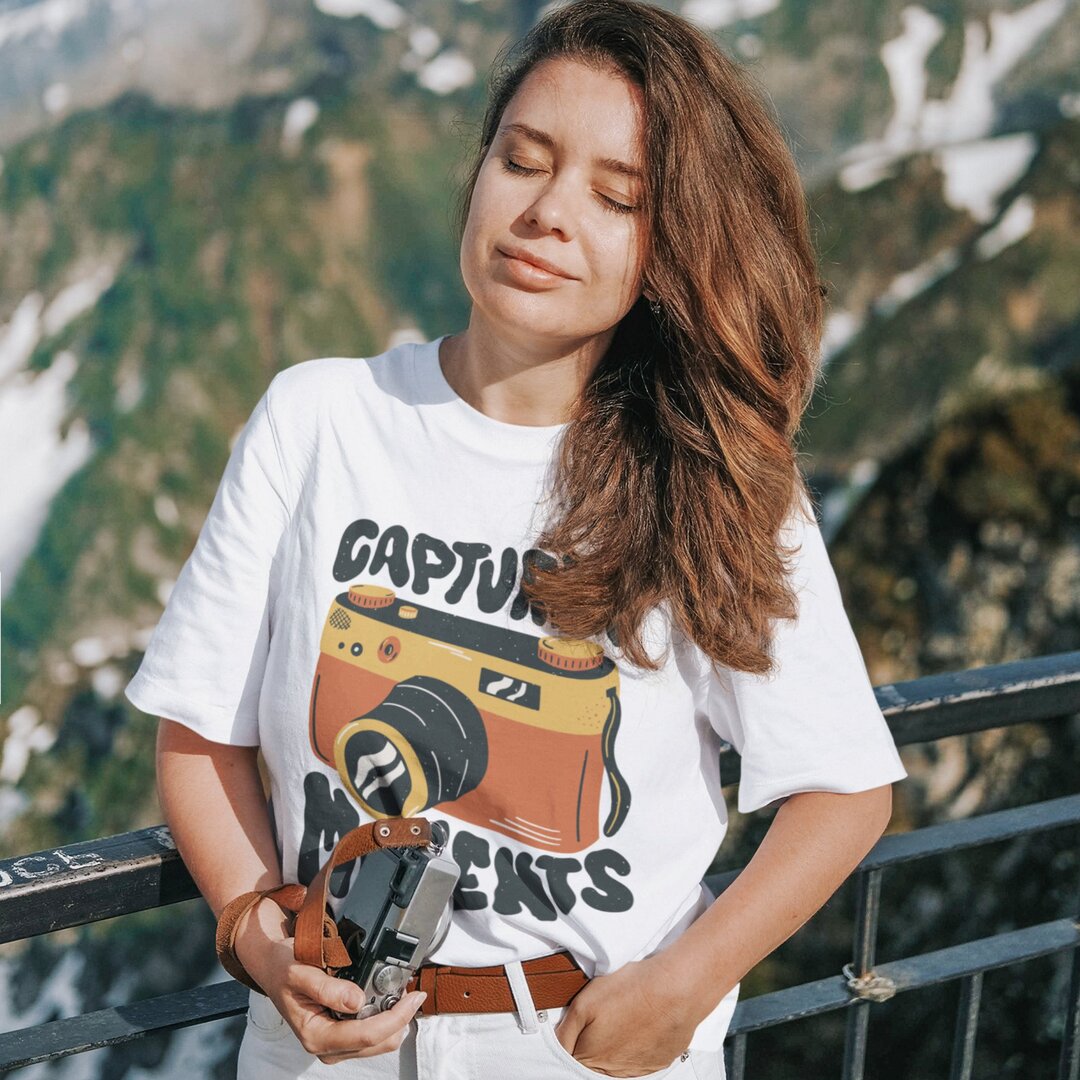 Capturing Moments Unisex Oversized T-Shirt — front view