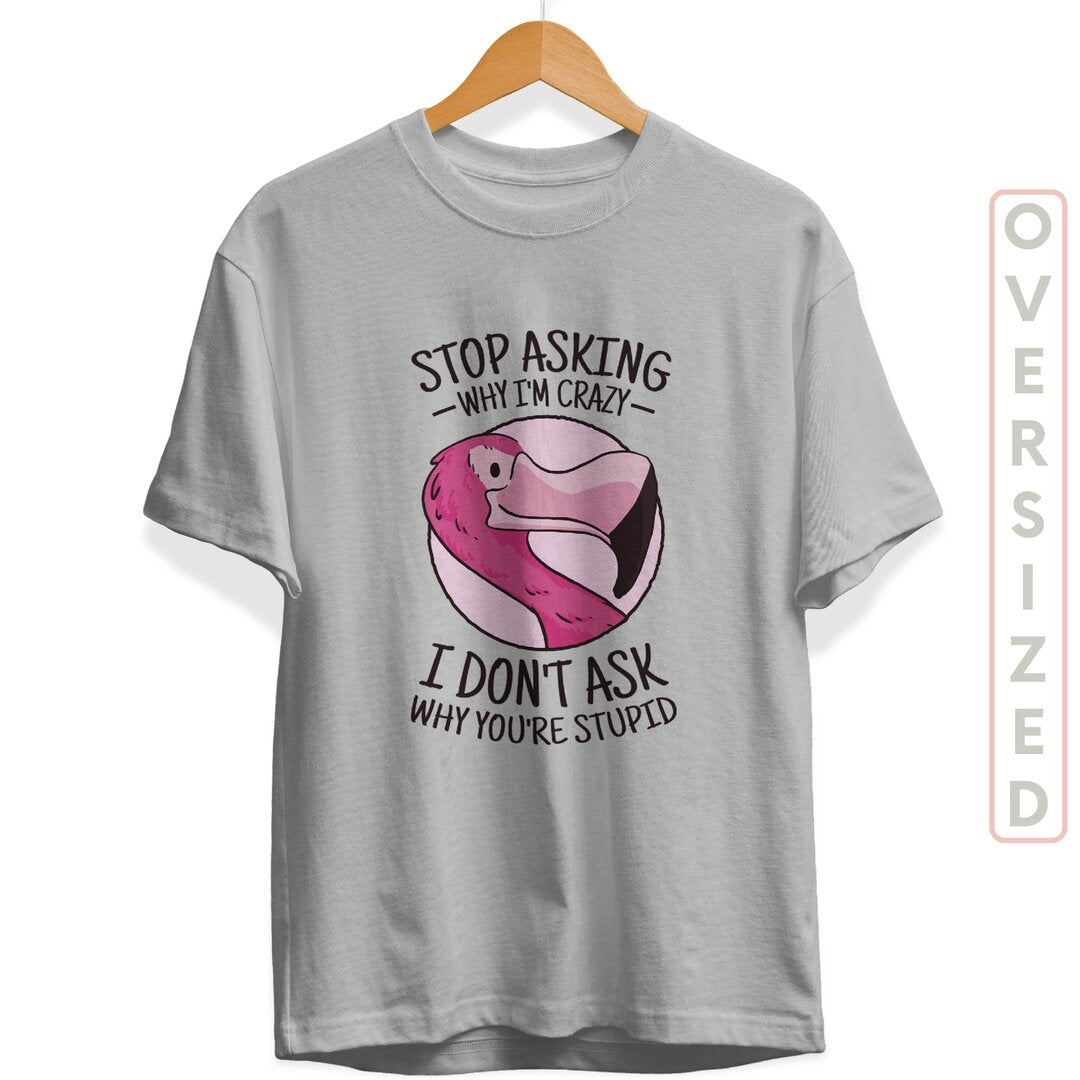 Crazy Flamingo Unisex Oversized T-Shirt