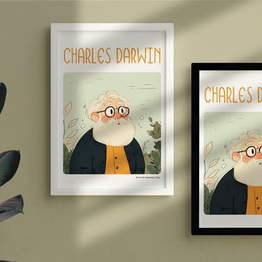 Charles Darwin Framed Poster #GeniusDoodles