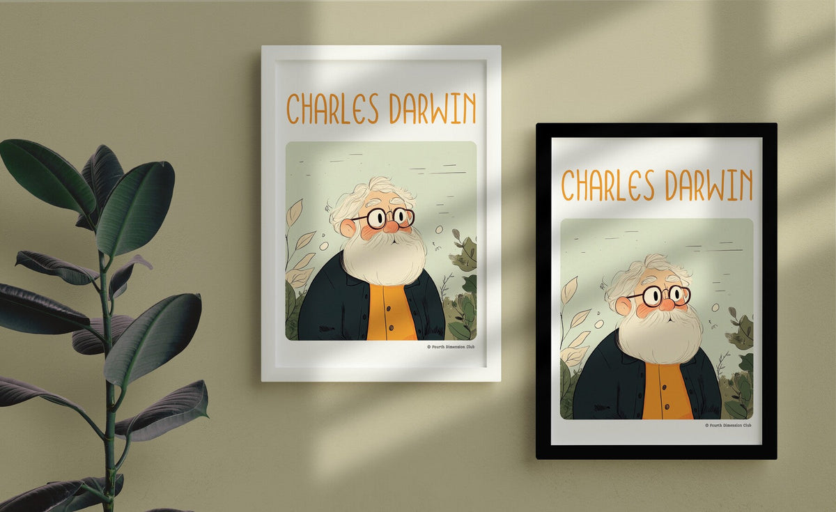 Charles Darwin Framed Poster — front view