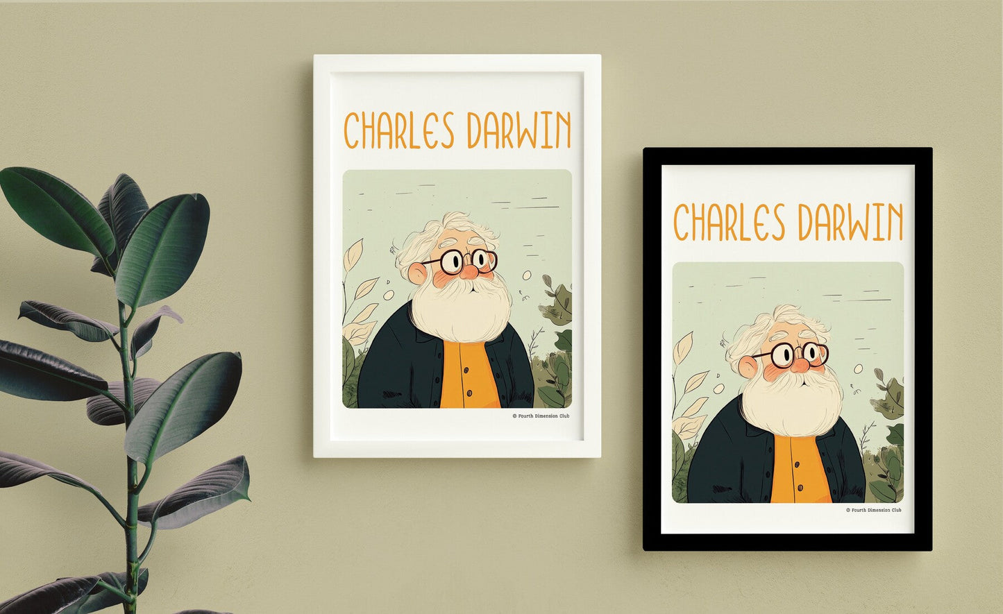 Charles Darwin Framed Poster #GeniusDoodles