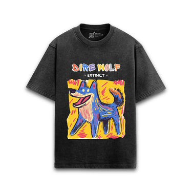 Dire Wolf Acid Wash Oversized T-Shirt #AncientArchives