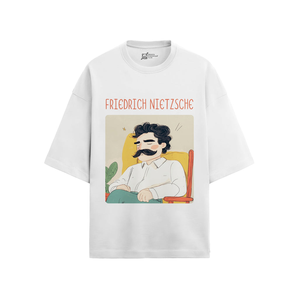 Friedrich Nietzsche Oversized French Terry T-Shirt