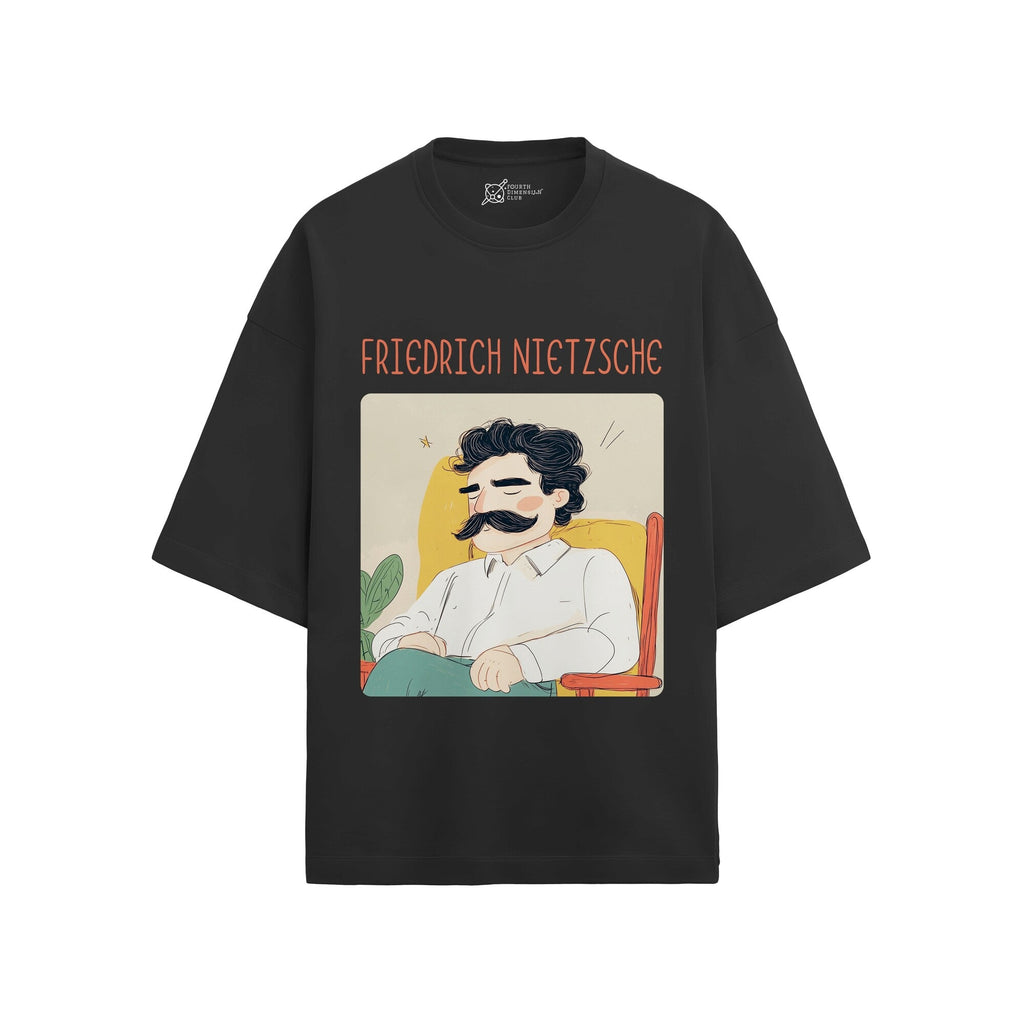Friedrich Nietzsche Oversized French Terry T-Shirt