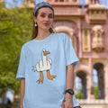 Funny Seagull Unisex Oversized T-Shirt — Light Blue