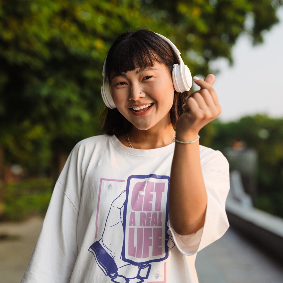 Get A Real Life Unisex Oversized T-Shirt — front view