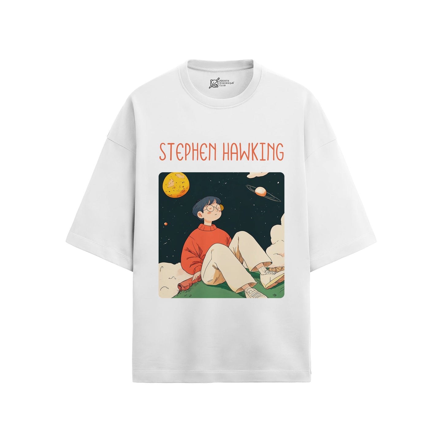Stephen Hawking Oversized French Terry T-Shirt #GeniusDoodles