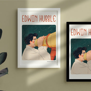 Edwin Hubble Framed Poster #GeniusDoodles