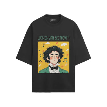 Ludwig van Beethoven Oversized French Terry T-Shirt #GeniusDoodles