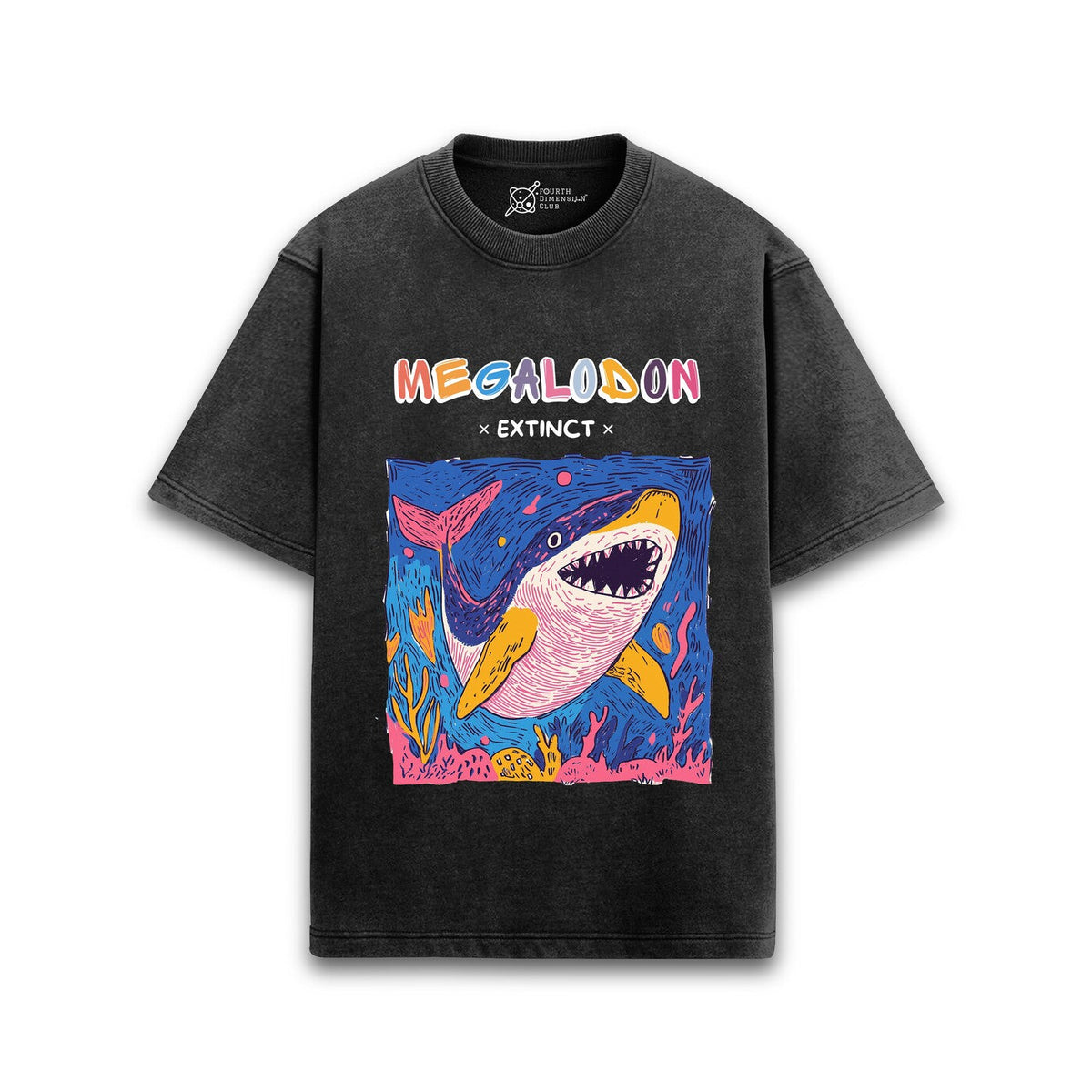 Megalodon Acid Wash Oversized T-Shirt