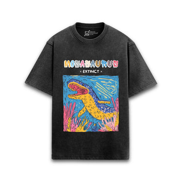 Mosasaurus Acid Wash Oversized T-Shirt #AncientArchives