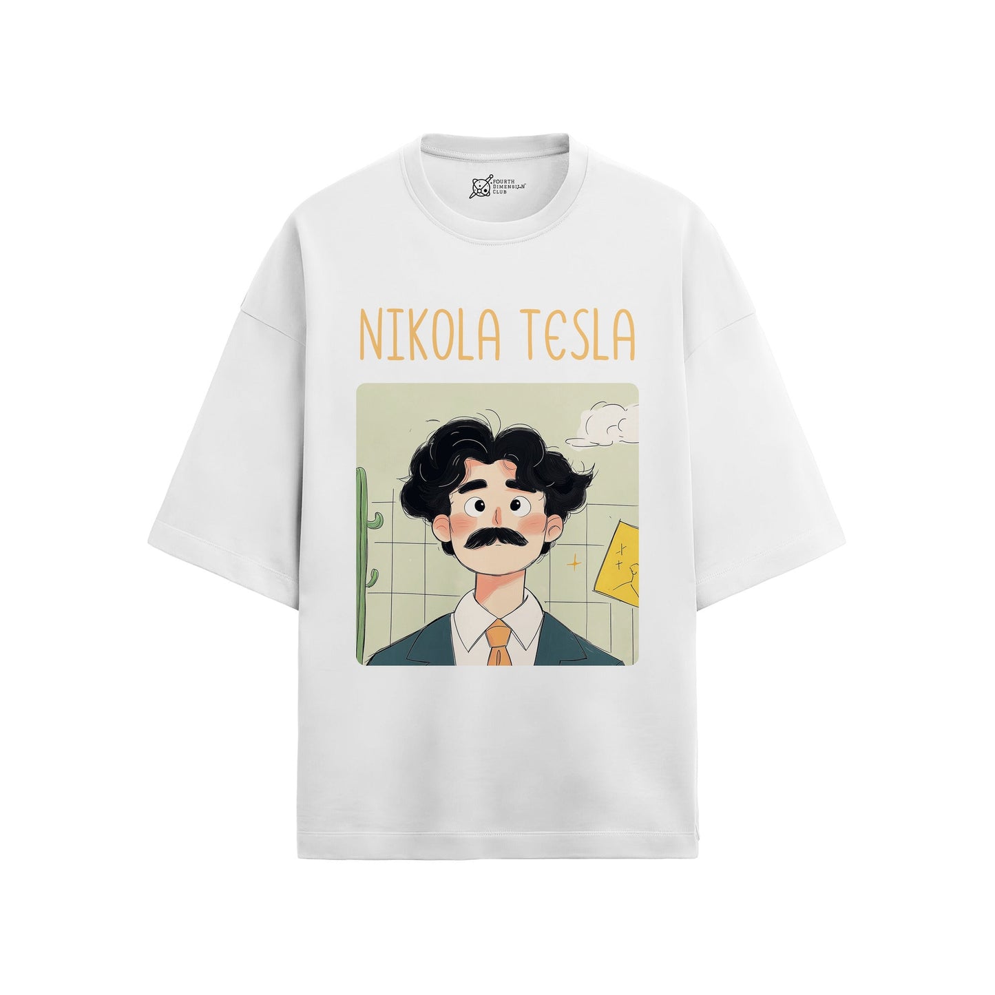 Nikola Tesla Oversized French Terry T-Shirt #GeniusDoodles
