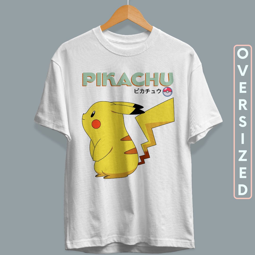 Pikachu Unisex Oversized T-Shirt — White