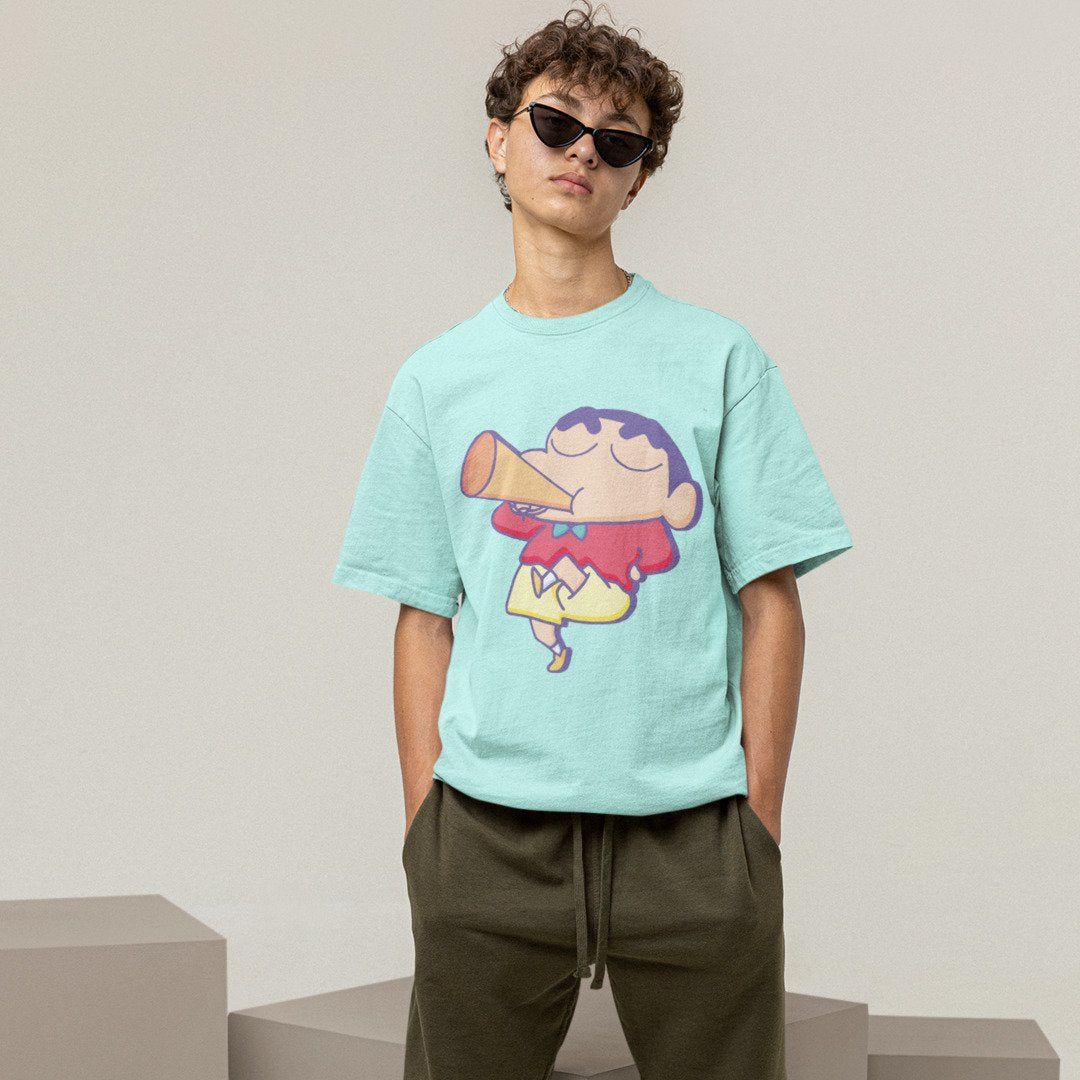 Playing Music Unisex Oversized T-Shirt #Shinchan