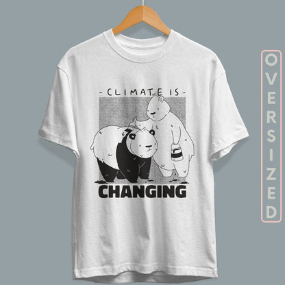 Polar Bear Climate Change Unisex Oversized T-Shirt