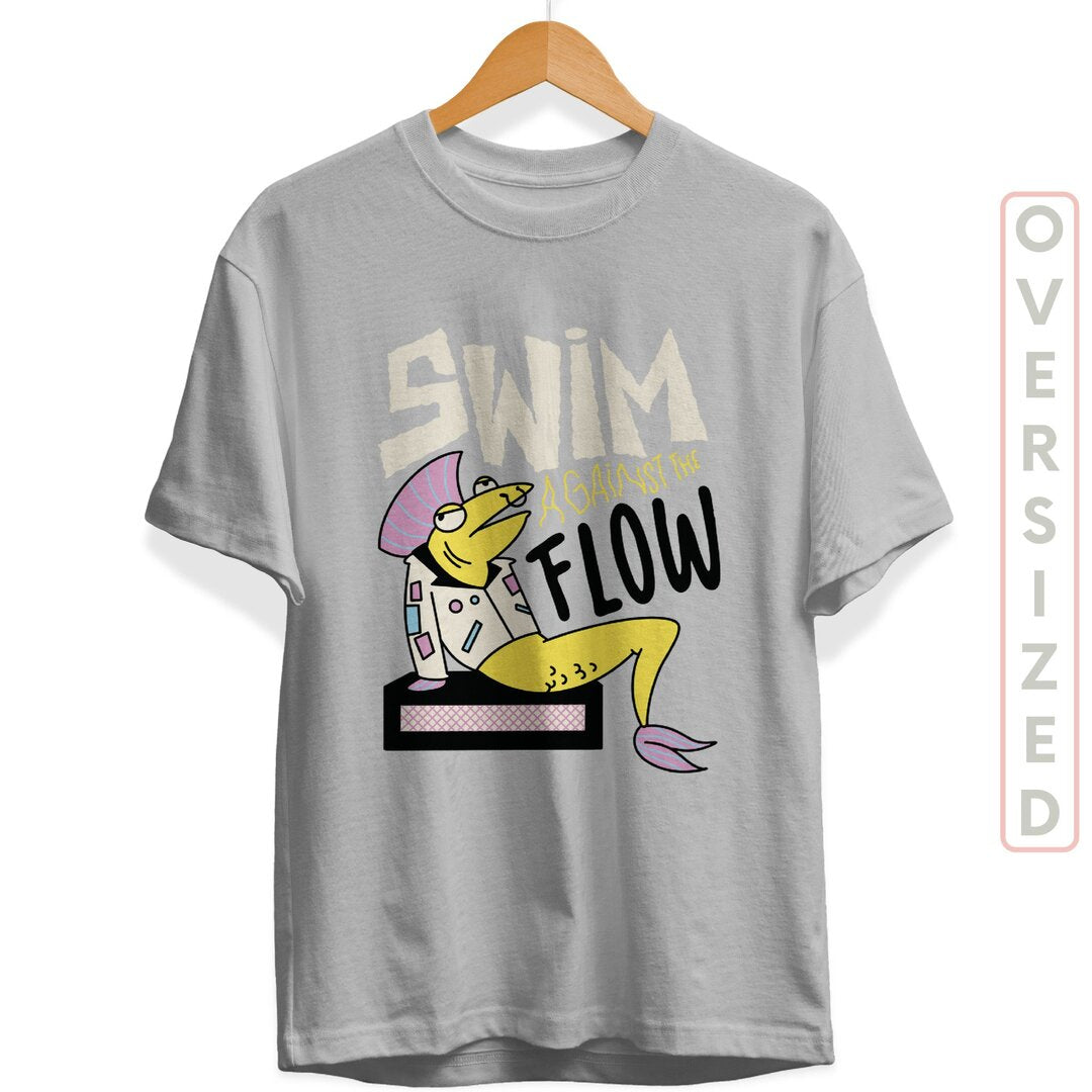Punk Fish Unisex Oversized T-Shirt — back view