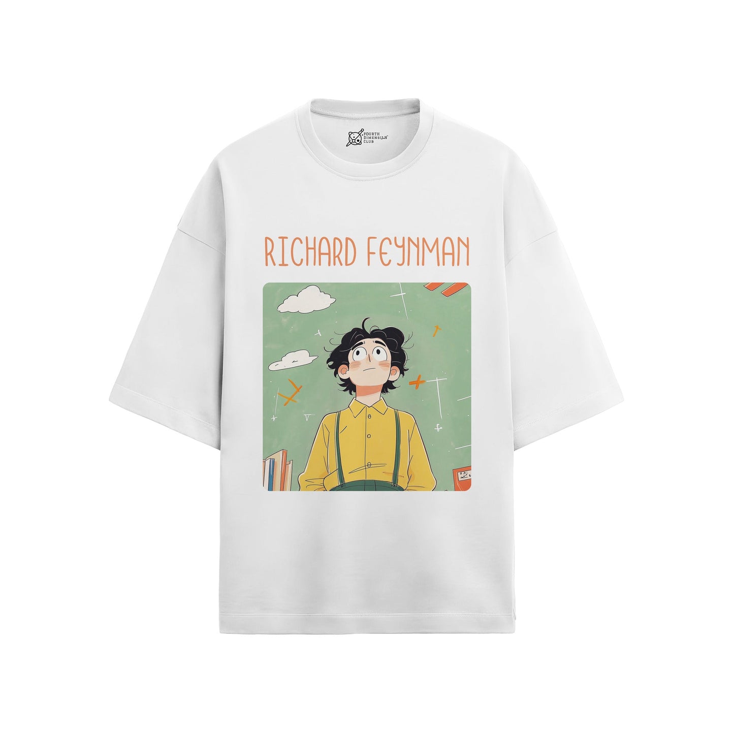 Richard Feynman Oversized French Terry T-Shirt #GeniusDoodles