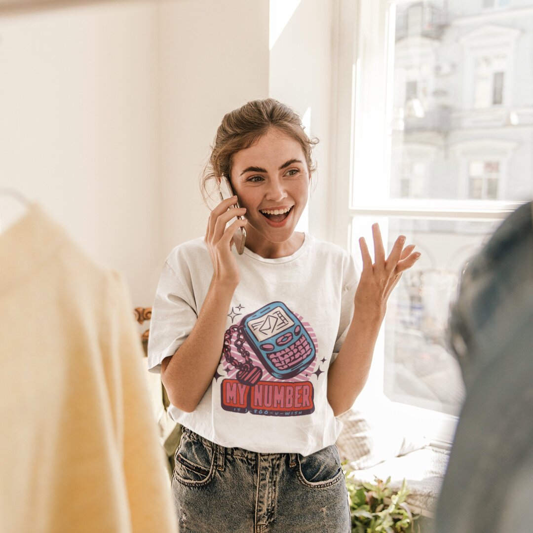 Sassy Phone Number Unisex Oversized T-Shirt — front view