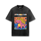 Stegosaurus Acid Wash Oversized T-Shirt