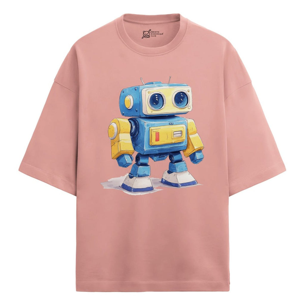 Tank Oversized French Terry T-Shirt — flamingo