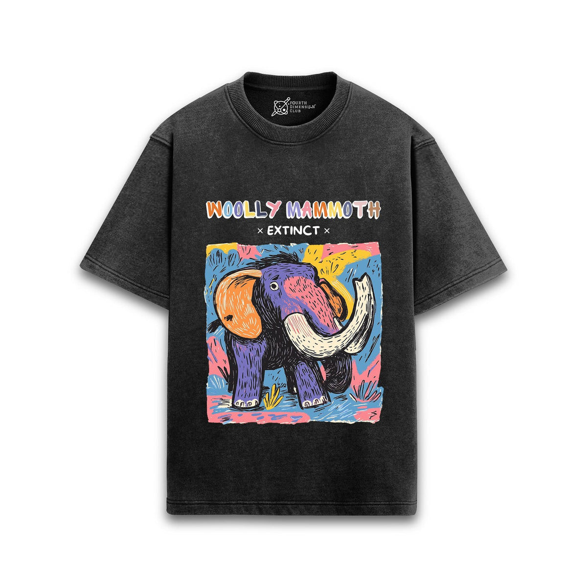 Woolly Mammoth Acid Wash Oversized T-Shirt