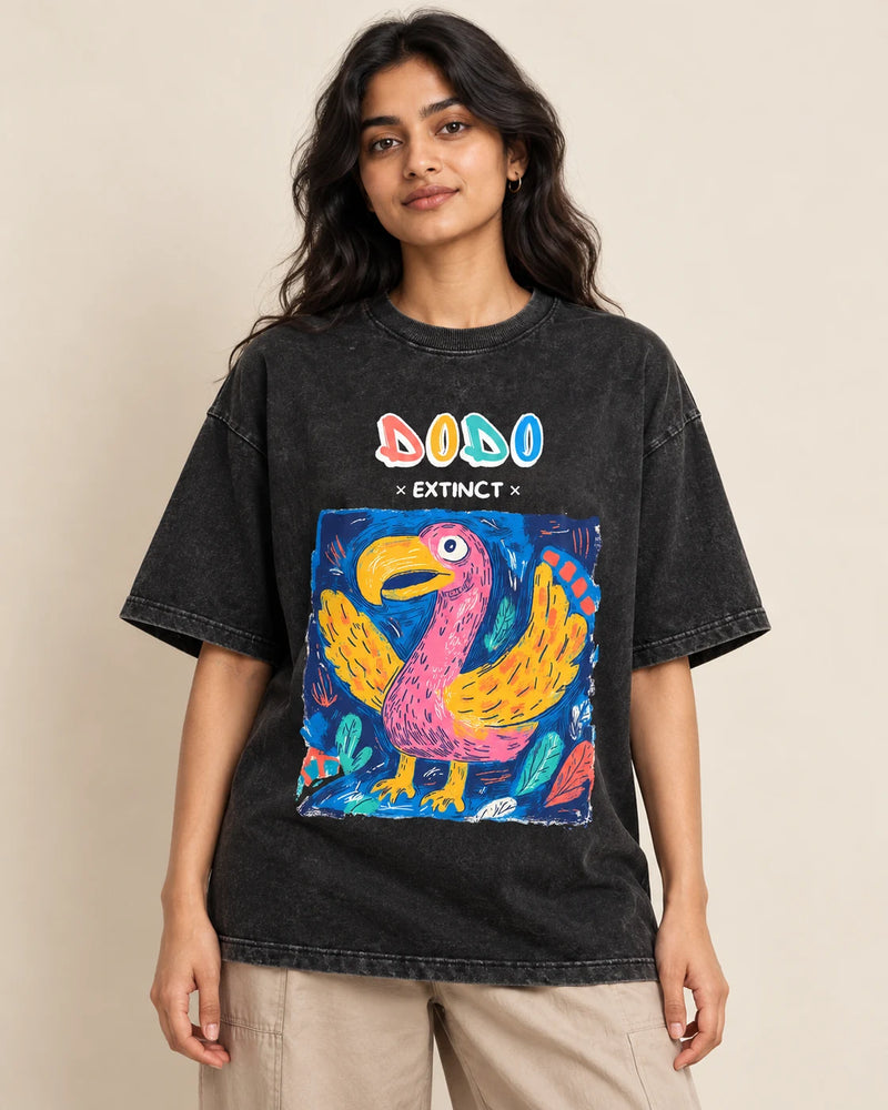 Dodo Acid Wash Oversized T-Shirt #AncientArchives