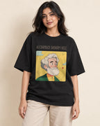 Alexander Graham Bell Genius Doodles oversized French terry T-shirt by Fourth Dimension Club, front view on model
