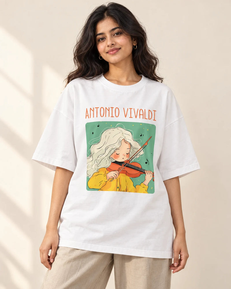 Antonio Vivaldi Oversized French Terry T-Shirt #GeniusDoodles