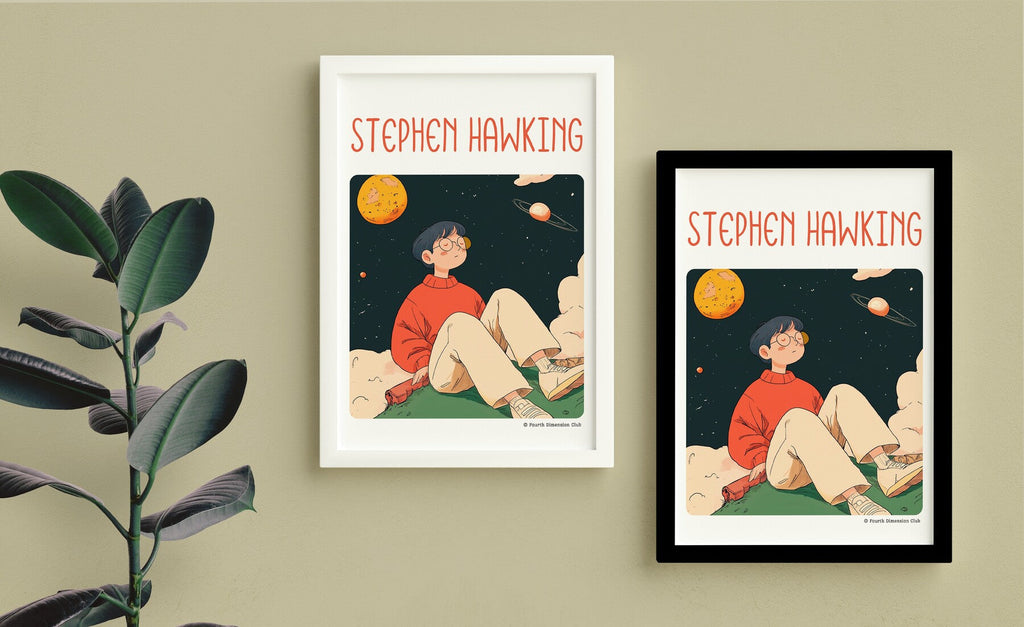 Stephen Hawking Framed Poster — back view