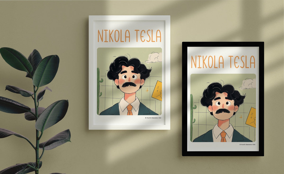 Nikola Tesla Framed Poster — front view