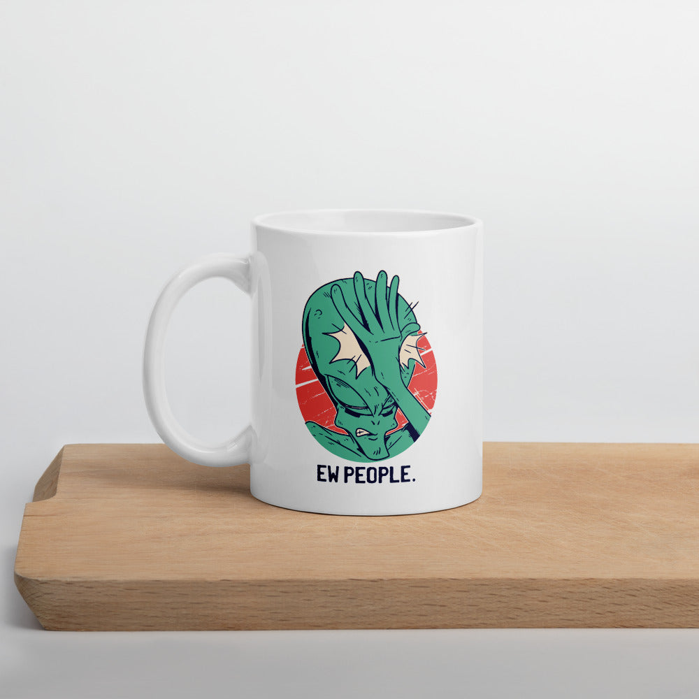 Alien Facepalm Coffee Mug — back view