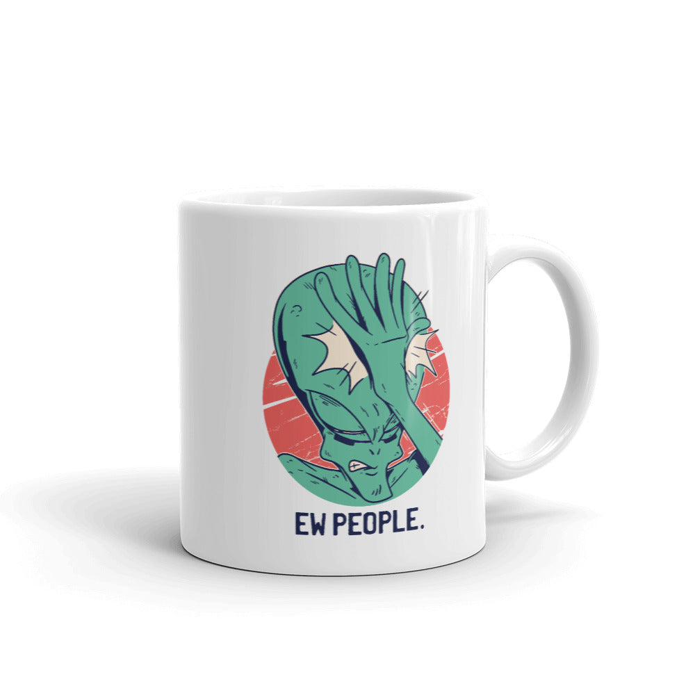 Alien Facepalm Coffee Mug — front view