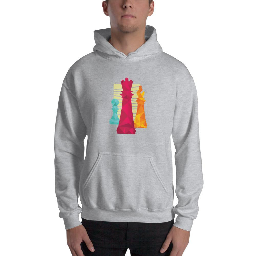 Chess Pieces Unisex Hooded Sweatshirt — detail view 2