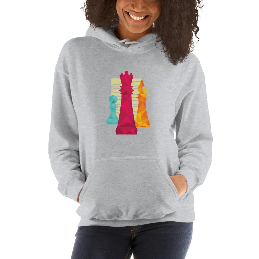 Chess Pieces Unisex Hooded Sweatshirt — detail view 3