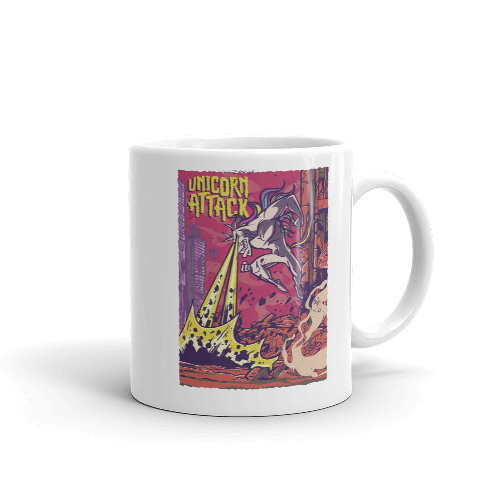 Unicorn Attack Coffee Mug — front view