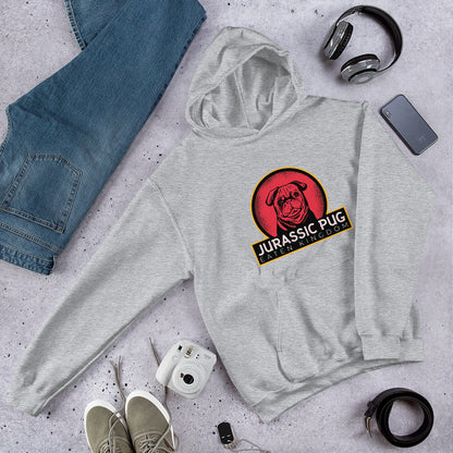 Jurassic Pug Unisex Hooded Sweatshirt
