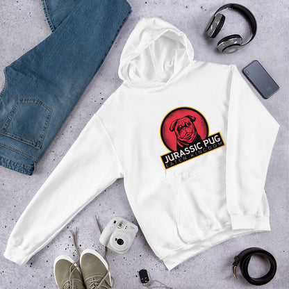 Jurassic Pug Unisex Hooded Sweatshirt