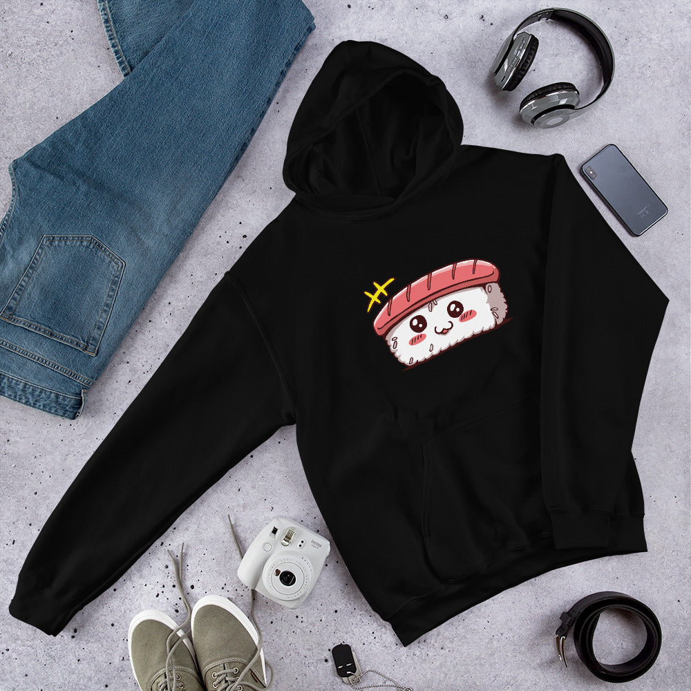 Cute Sushi Unisex Hooded Sweatshirt — Black