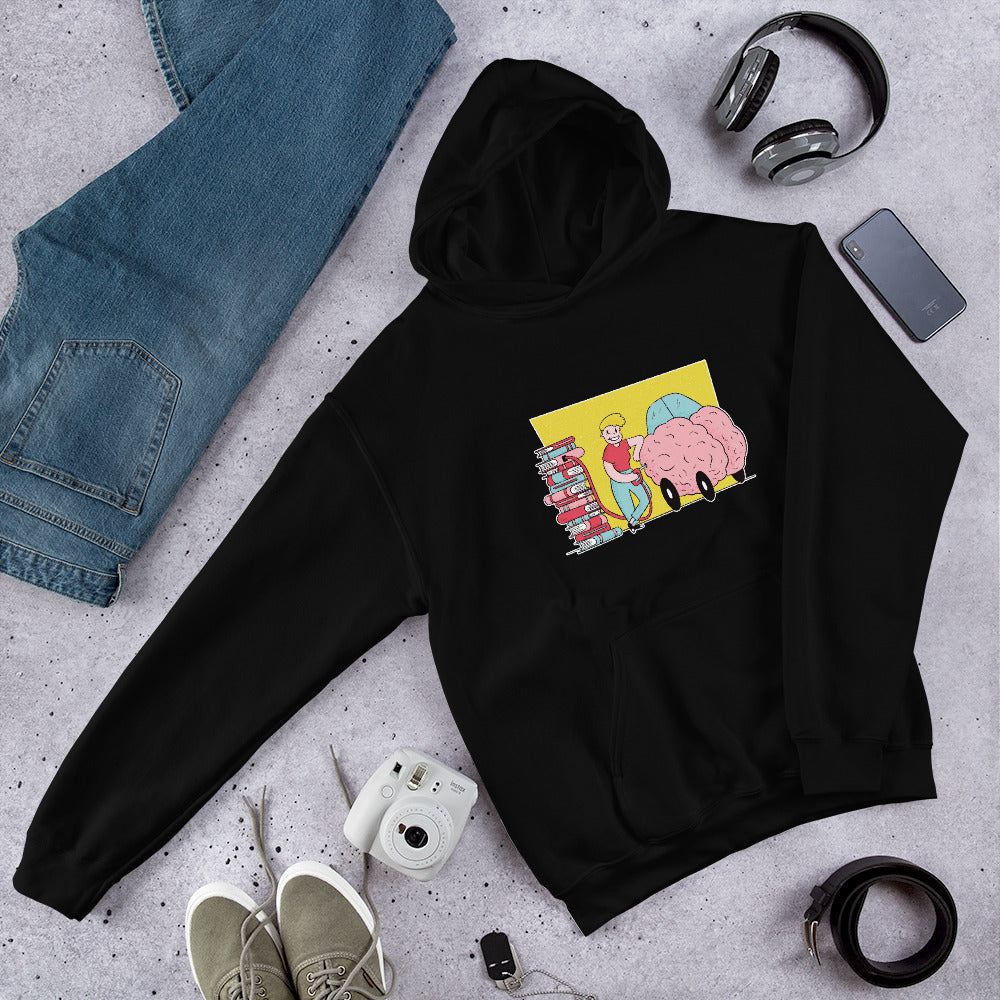 Book Fuel Unisex Hooded Sweatshirt — Black