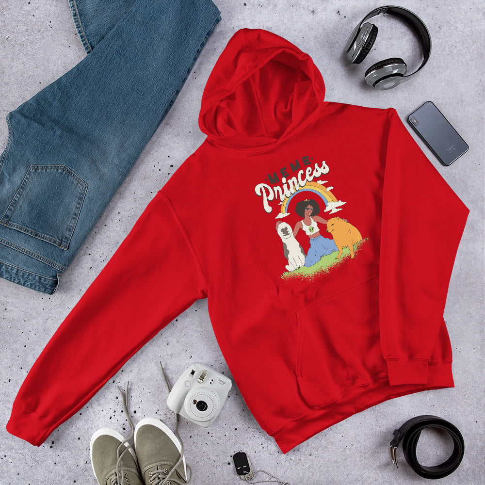 Meme princess Unisex Hooded Sweatshirt — Red