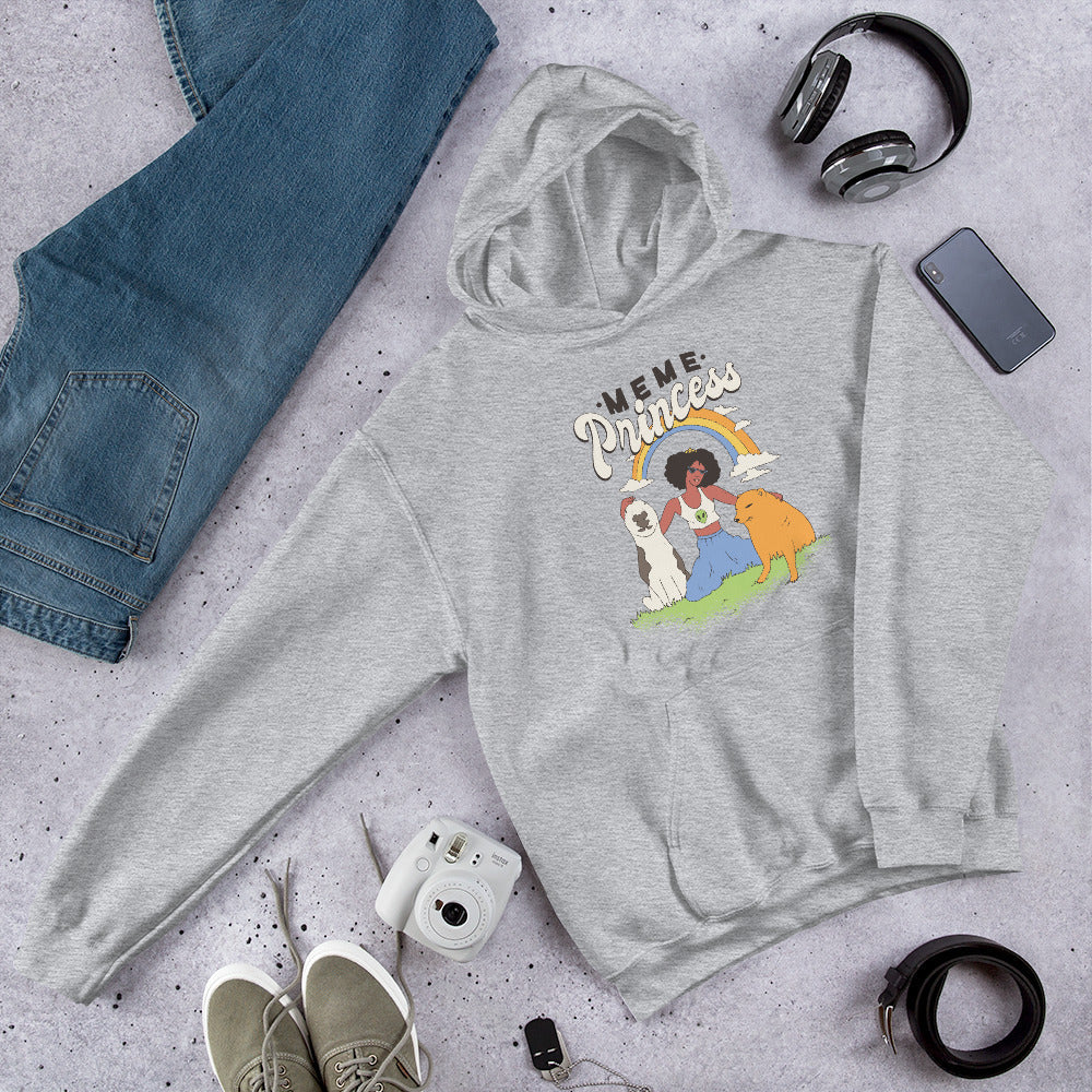 Meme princess Unisex Hooded Sweatshirt — Grey