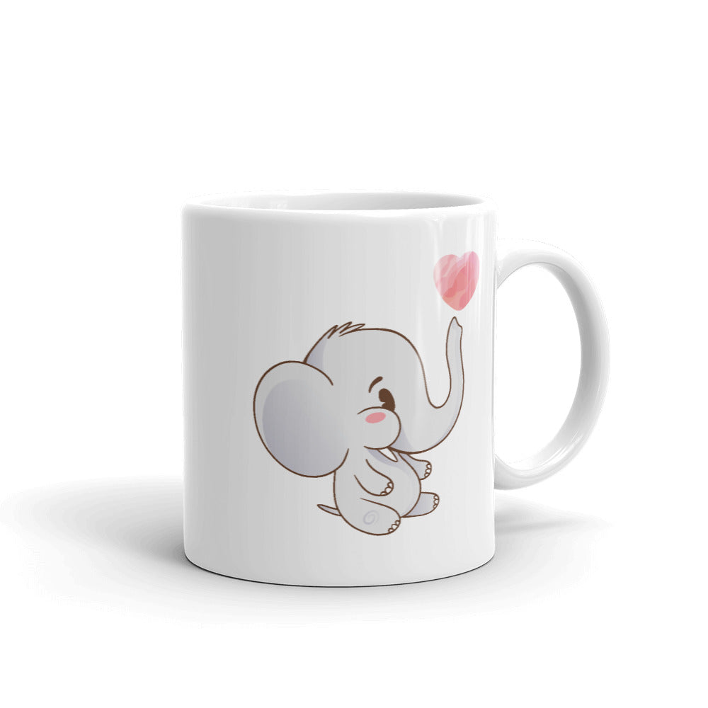 Cute Baby Elephant Coffee Mug — front view
