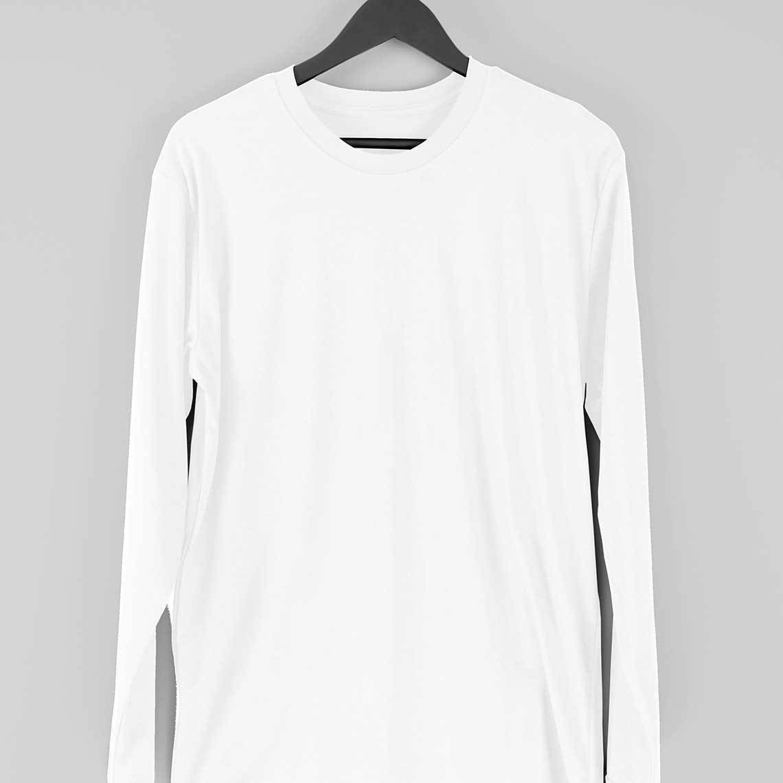 Men's Plain Full Sleeve T-Shirt — White