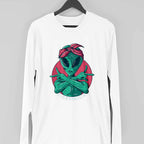 Alien Gangsta Full Sleeve T-Shirt — White