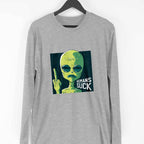 Humans Suck Full Sleeve T-Shirt — Melange Grey