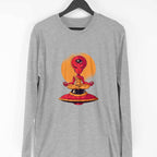 Alien Meditation Full Sleeve T-Shirt — Melange Grey