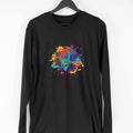Abstract Tree Full Sleeve T-Shirt — Black