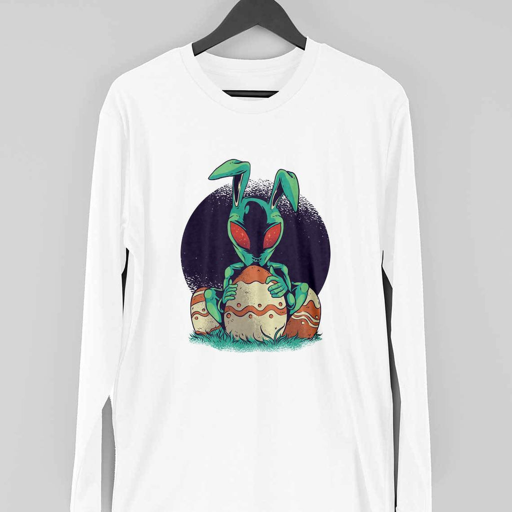 Easter Alien Full Sleeve T-Shirt — White