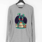 Easter Alien Full Sleeve T-Shirt — Melange Grey