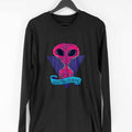 Greetings Humans Full Sleeve T-shirt — Black